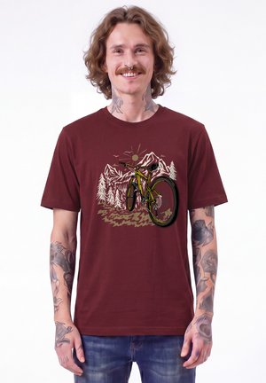 watapparel, MOUNTAINBIKE UND BERGE UNISEX - T-shirt imprimé - burgundy
