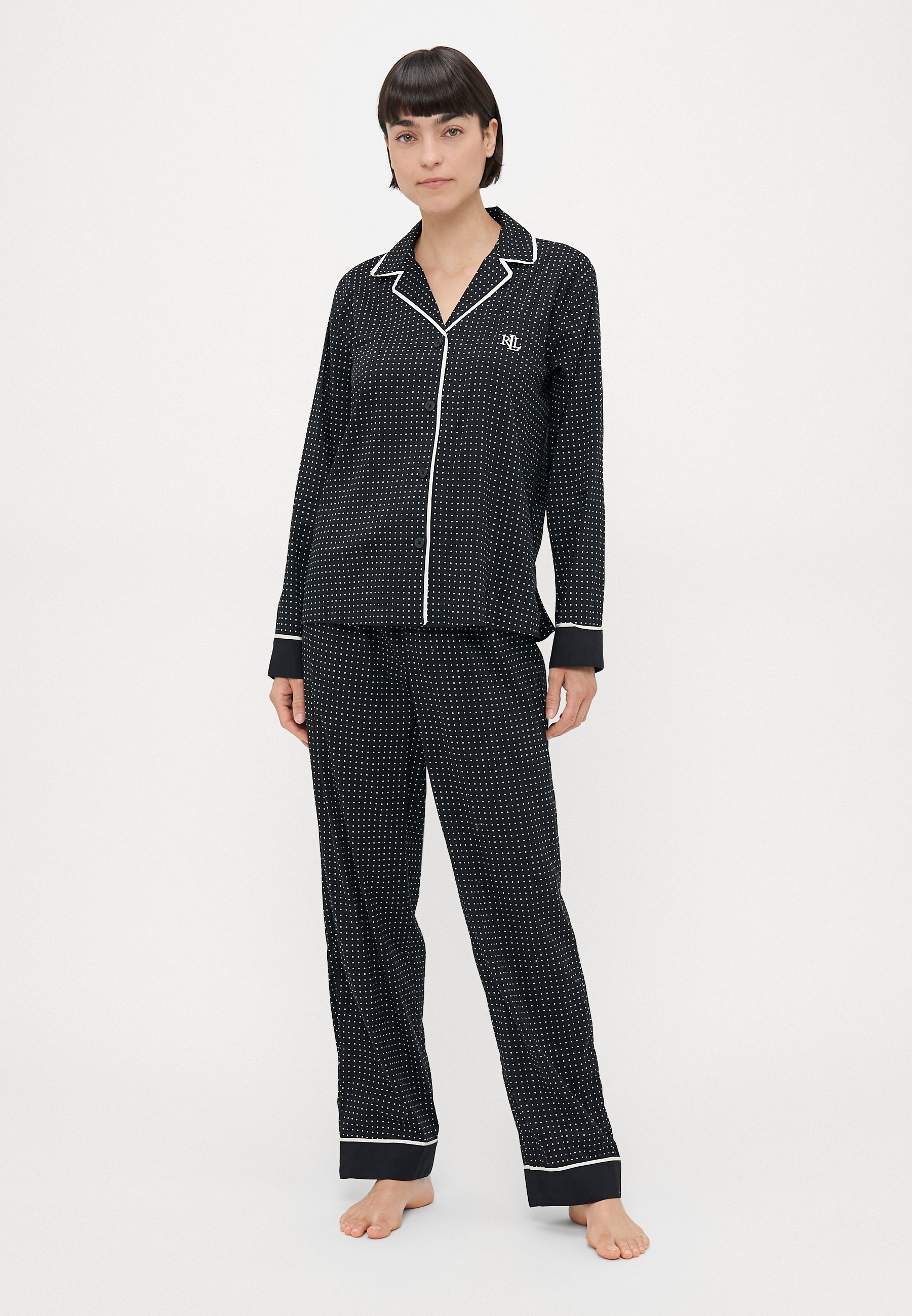 RALPH LAUREN　TAILORED　PAJAMA Monogram Silk Pajama Set | Ralph Lauren