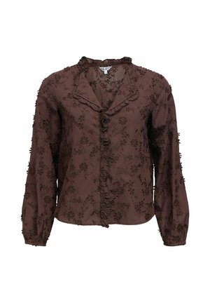 Object, OBJKARLI L/S RE SHIRT NOOS - Chemisier - seal brown