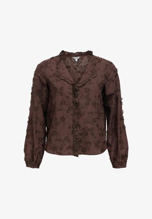 Object, OBJKARLI L/S RE SHIRT NOOS - Chemisier - seal brown