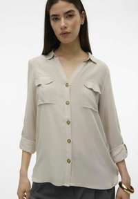 Vero Moda VMBUMPY L/S NEW NOOS - Button-down blouse - silver lining