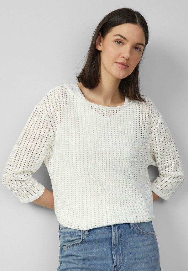 MIT 3/4-ÄRMELN - Strickpullover - creme