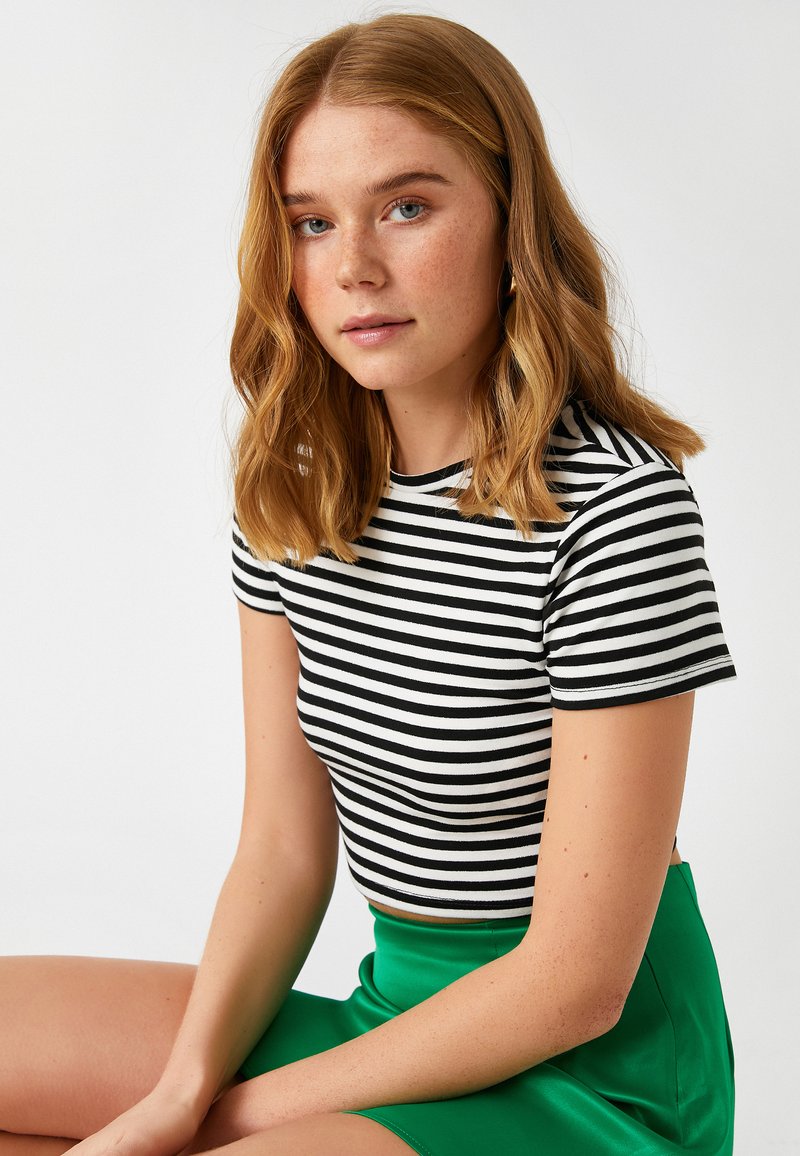 Damen T-Shirts | Koton T-Shirt print black stripe/schwarz - FU11888 Damen T-Shirts | Koton T-Shirt print black stripe/schwarz - FU11888