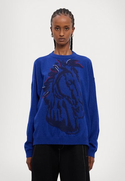 Henrik Vibskov HORSE HEAD JUMPER - Stickad tröja - blue
