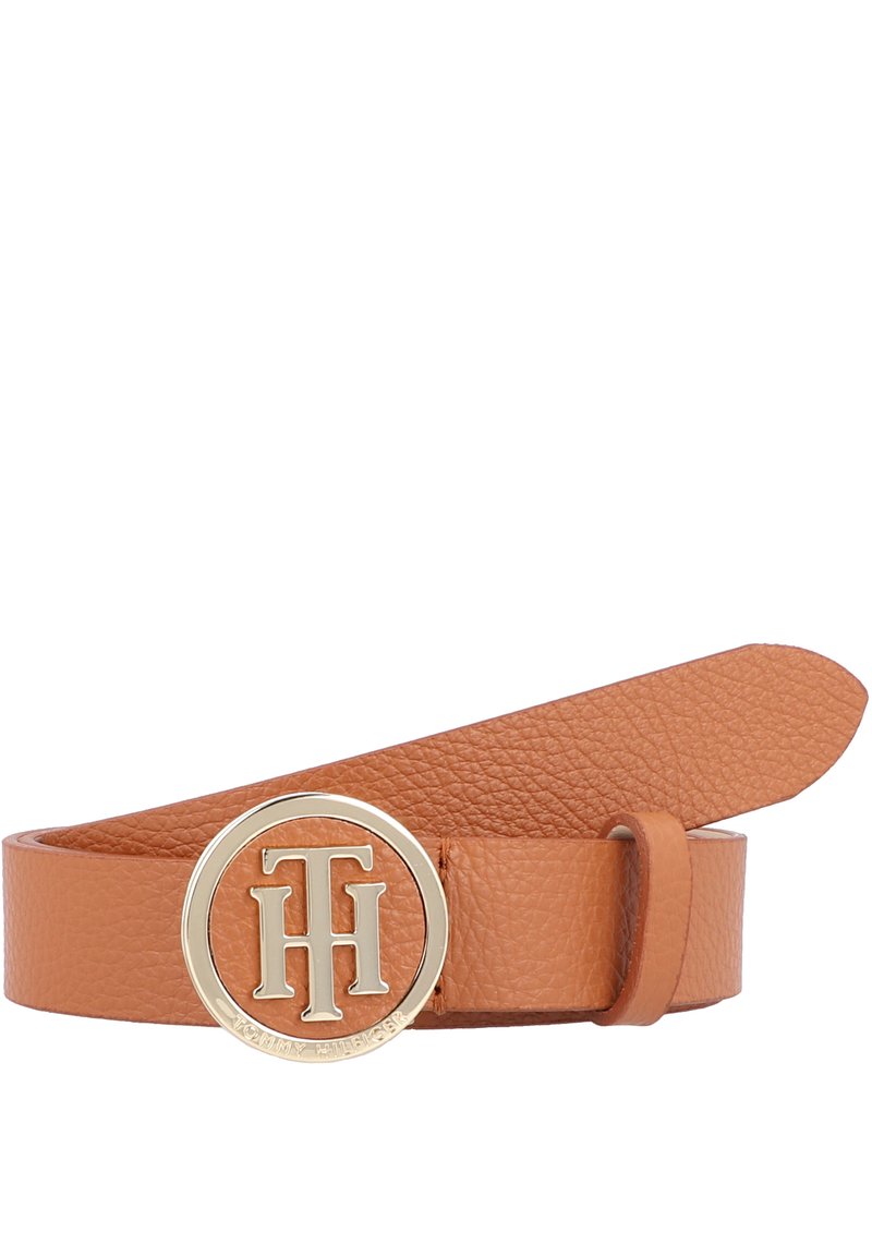 Tommy Hilfiger ROUND BUCKLE LEDER Belt cognac Zalando.co.uk