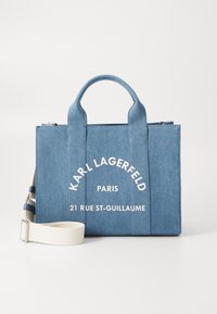 SQUARE - Bolso de mano - denim/off white