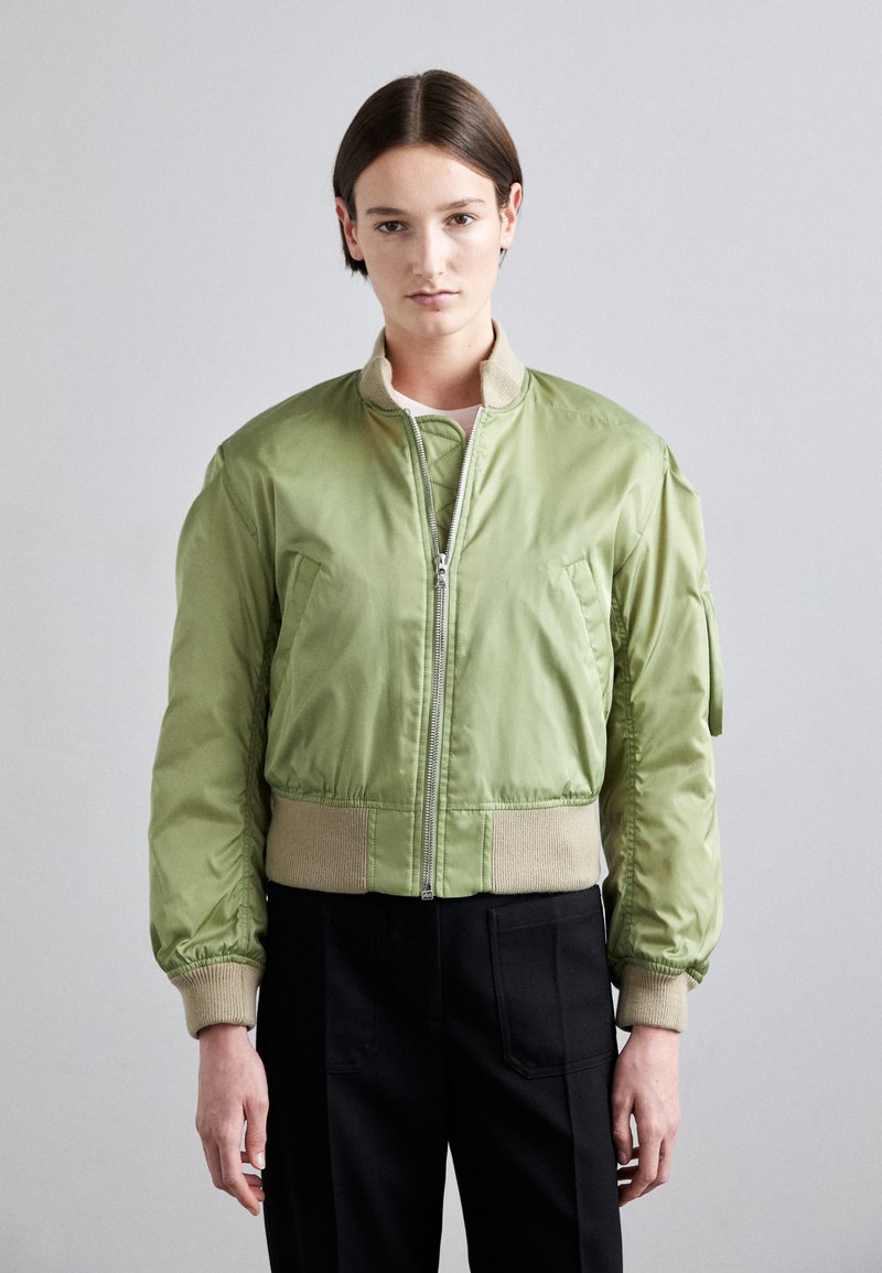 Victoria Beckham CROPPED JACKET - Bomber Jacket - avocado/brown ...