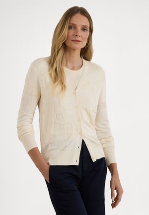 BELTING-MOTIF V-NECK CARDIGAN - Ζακέτα - mascarpone cream