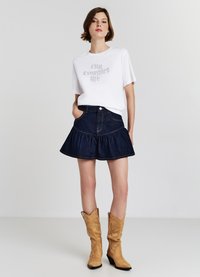 Calliope GONNA-CON FRILL - Gonna a campana - blu denim scuro