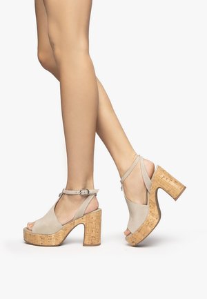 Sandalen met plateauzool - ivory