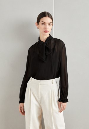 TIE NECK - Bluse - evening black