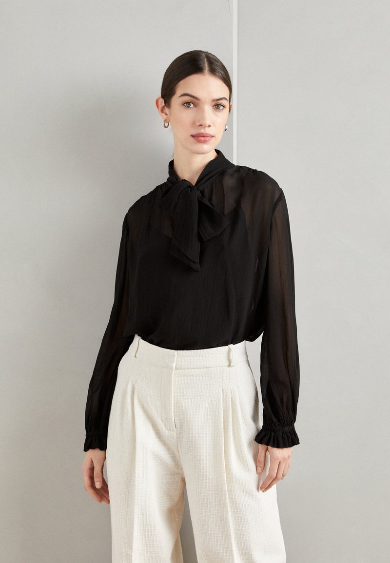 Scotch & Soda - TIE NECK - Blouse - evening black, Vergroten