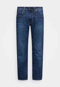 Unselected, dark blue denim