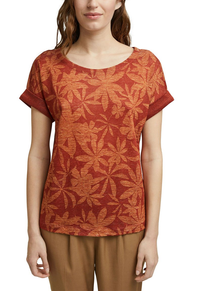 Damen T-Shirts | Esprit Collection LEAF T-Shirt print terracotta/dunkelrot - RV64969 Damen T-Shirts | Esprit Collection LEAF T-Shirt print terracotta/dunkelrot - RV64969