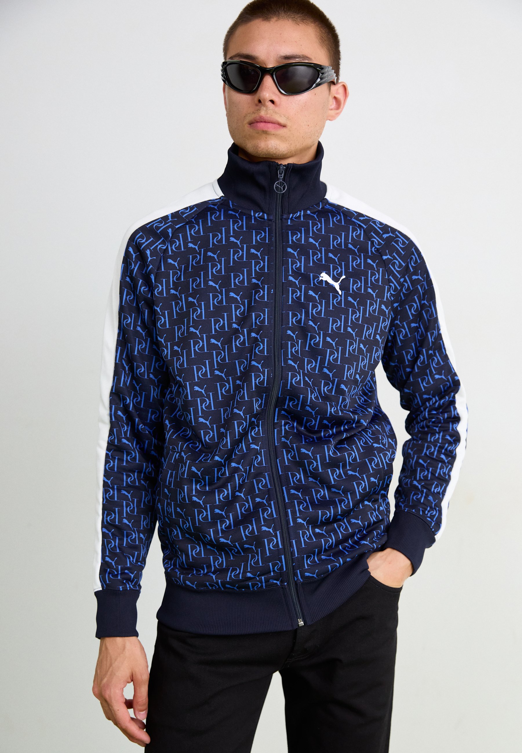Puma T7 TRACK JACKET - Zip-up sweatshirt - new navy/dark blue
