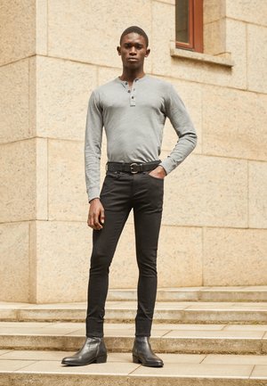 CLASSIC HENLEY - T-shirt à manches longues - darkgrey