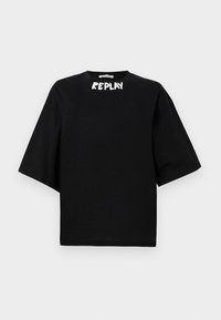 CREW NECK LOGO BOXY - Tricou cu imprimeu - black