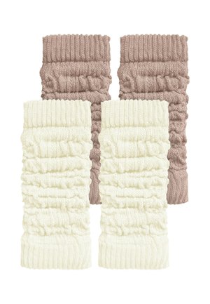 2 PAAR - Stulpen - beige wollweiß