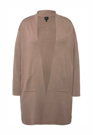 Ulla Popken PLUS SIZE LONG OPEN FRONT - Strickjacke - sand