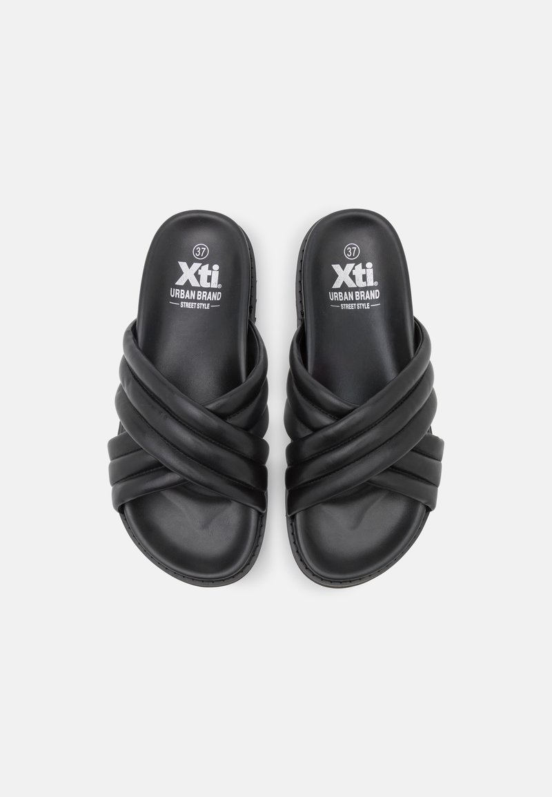 Damen Flache Pantoletten | XTI Pantolette flach black/schwarz - XZ11262 Damen Flache Pantoletten | XTI Pantolette flach black/schwarz - XZ11262