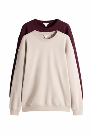 REGULAR FIT - 2 PACK  CREW  - Felpa - burgundy cream