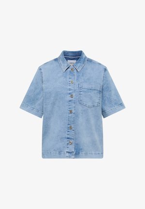 Cecil, KURZARM OVERSHIRT MIT KNOPFLEISTE - Chemisier - light blue used wash