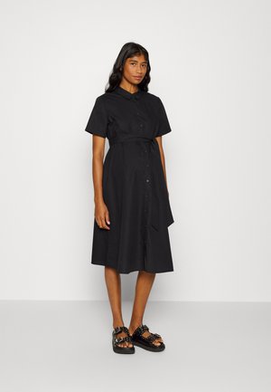 TIE FRONT DRESS - Vestido camiseiro - true black