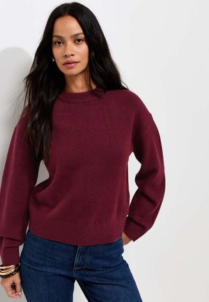 New Look MIDWEIGHT CREW NECK JUMPER - Striktrøje - burgundy