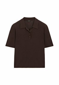 Massimo Dutti Polo shirt - mottled dark brown
