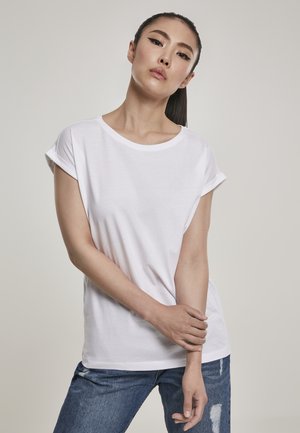 EXTENDED SHOULDER TEE - T-shirt - bas - white