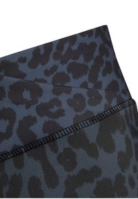 Luipaardprint leggings in donkergrijs en zwart, met een textuurstof, een soepele tailleband en platte stiknaden voor duurzaamheid.