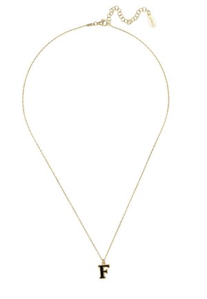 INITIAL ENAMEL F - Necklace - black