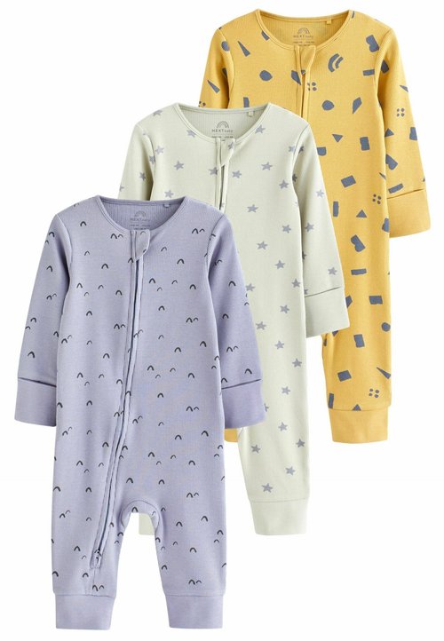 NEXT Baby Strampler Mit Zweiwege-Reißverschluss - 4er Set Weiß/Schwarz Für 3 Monate