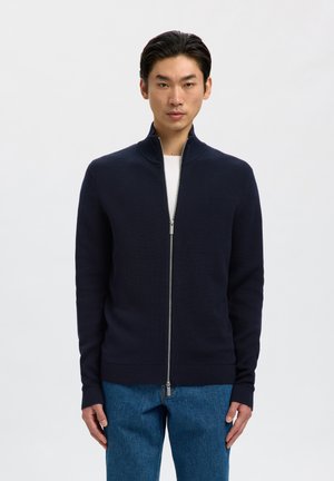 Selected, SLHDANE FULL ZIP - Chaqueta de punto - sky captain