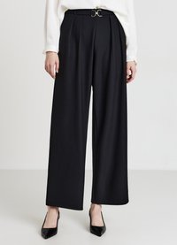 Calliope PALAZZO CON CINTURA DECORATIVA - Stoffhose - ultrablack