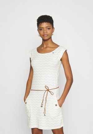 TAG CHEVRON - Robe en jersey - off white