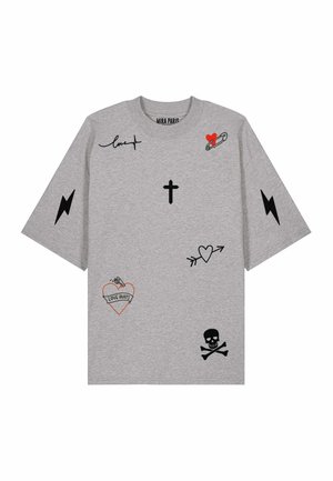 Mira Paris, TATTOO MI AMOR OVERSIZED DROPPED SHOULDER TEE 26 UNISEX - Trükipildiga T-särk - grey