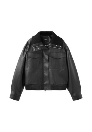 Mango, ADULT - Imitatieleren jas - black