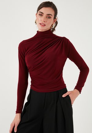 LELA SLIM FIT - Top dugih rukava - bordeaux