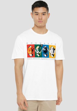 Cotton Soul, HARRY POTTER HOGWARTS MASCOTS - Print T-shirt - white