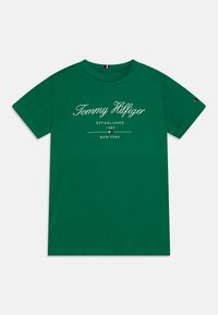 Tommy Hilfiger - SCRIPT TEE - Marškinėliai su spaudiniu - olympic green Miniatiūros vaizdas 1