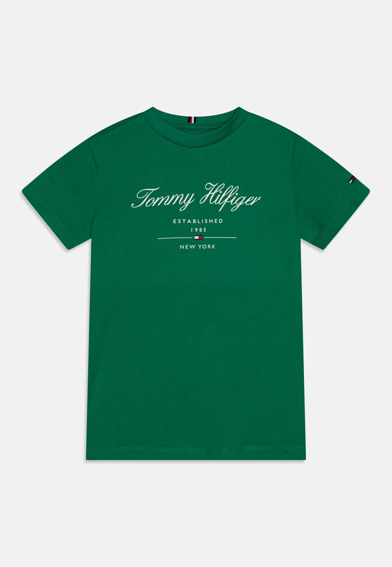 Tommy Hilfiger - SCRIPT TEE - Marškinėliai su spaudiniu - olympic green, Padidinti