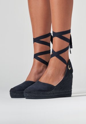 BARI - Sandalen met plateauzool - navy suede