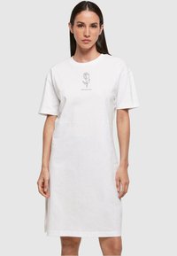 Merchcode SPRING-TULIP FLOWER SLIT  - Žerzejové šaty - white