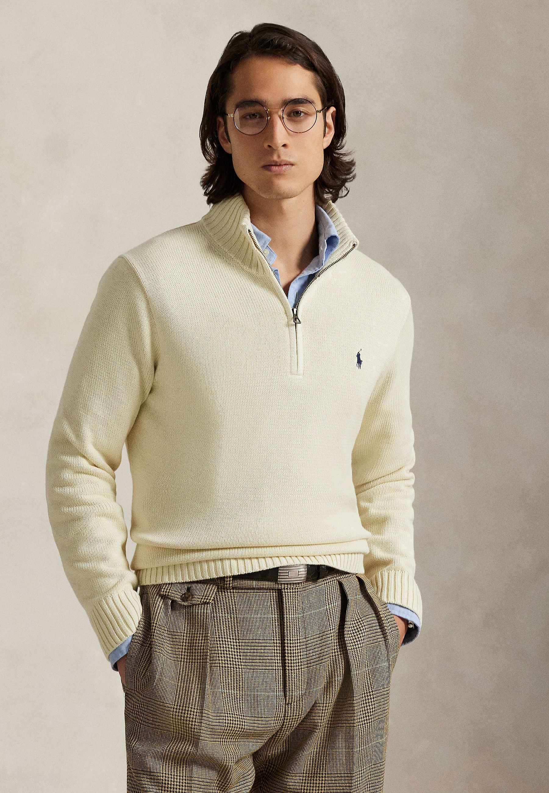 Polo Ralph Lauren COTTON QUARTER-ZIP MOCKNECK SWEATER - Pulover