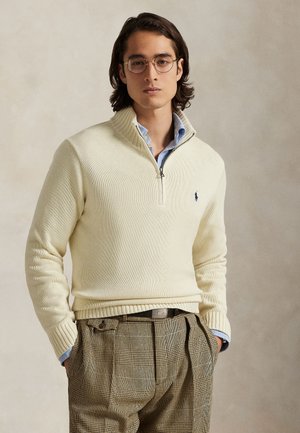 Polo Ralph Lauren COTTON QUARTER-ZIP MOCKNECK SWEATER - Pullover - beige