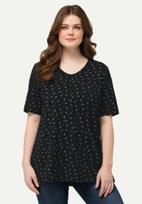 Ulla Popken SHORT SLEEVE - Triko s potiskem - navy blue