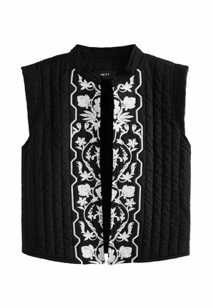 Next PADDED - REGULAR FIT - Waistcoat - black embroidered