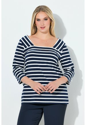 MIXED STRIPE SEQUINED TEE - Longsleeve - marine
