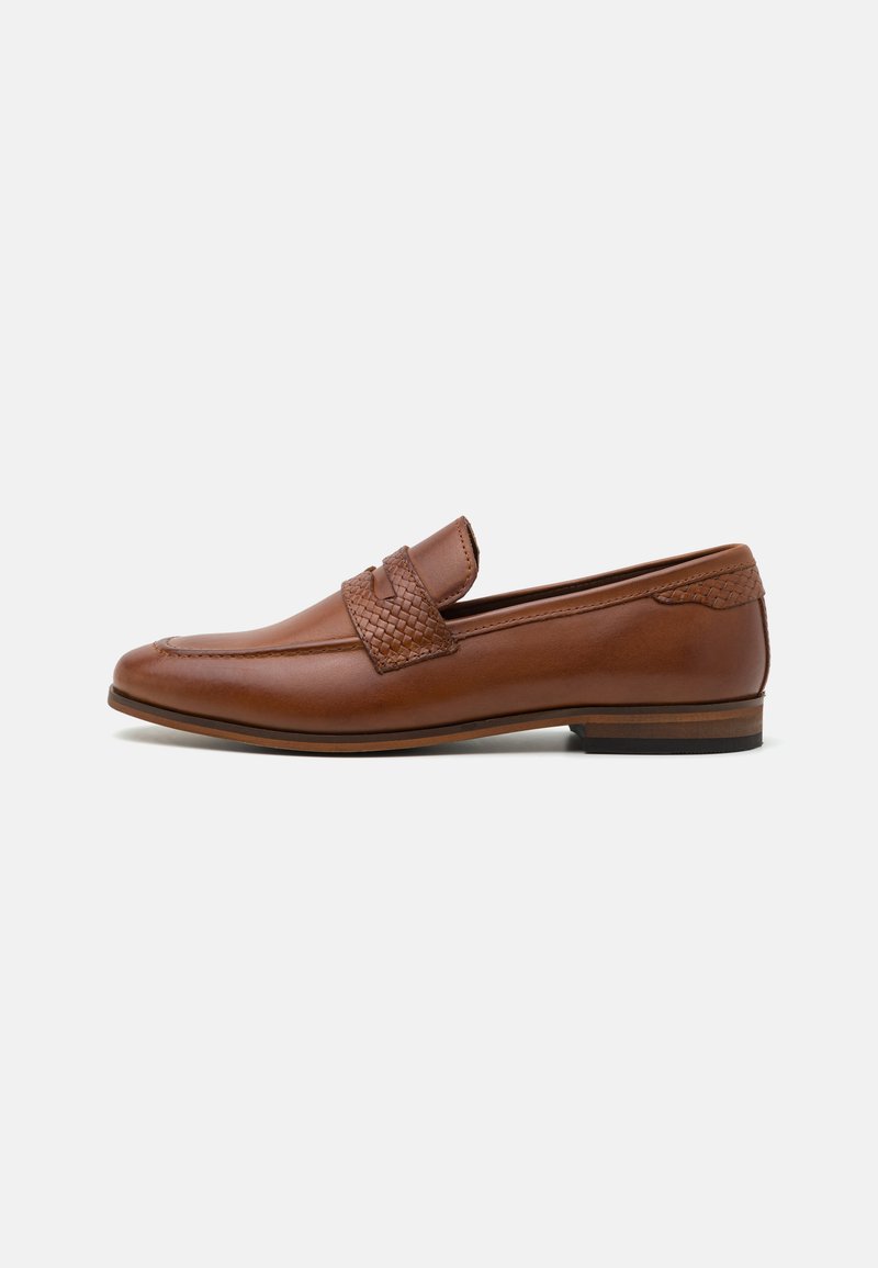 Pier One - LEATHER - Smart slip-ons - cognac, Enlarge